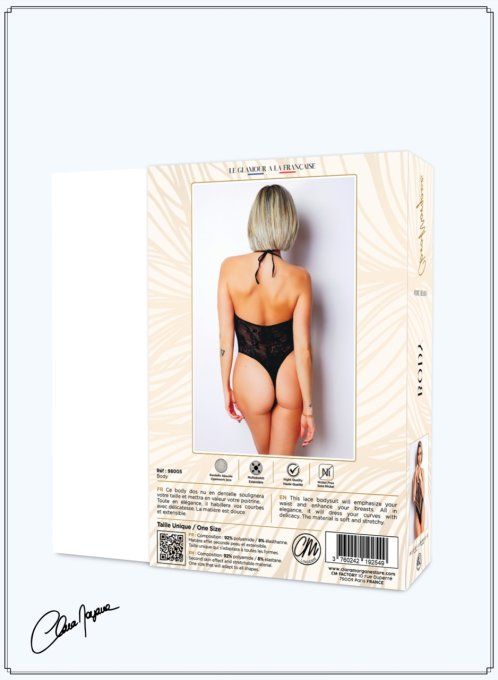 Body string fine résille et motifs